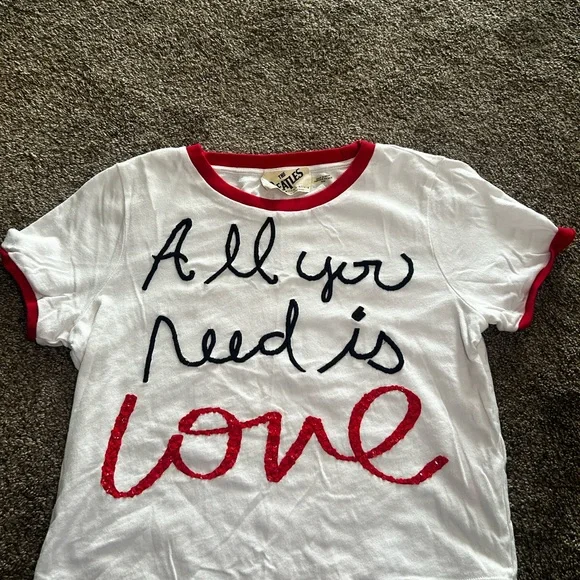 Alice + Oliva All You Need Is Love Cotton Shirt - Picture 1 of 3